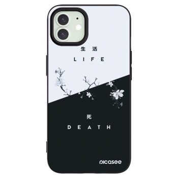 Picasee crna silikonska maskica za Apple iPhone 12 - Life - Death