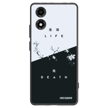 Picasee crna silikonska maskica za Motorola Moto E14 - Life - Death