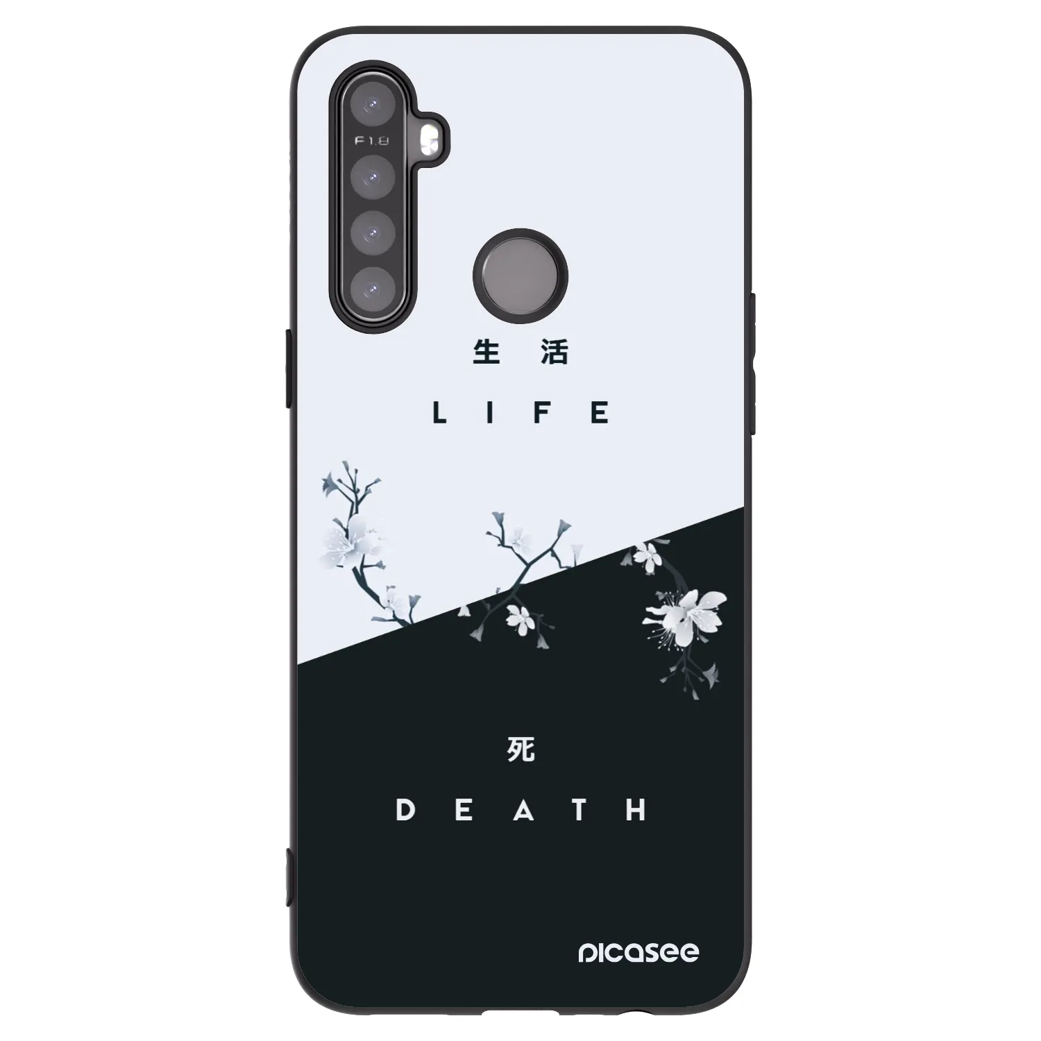 Picasee crna silikonska maskica za Realme 6i - Life - Death