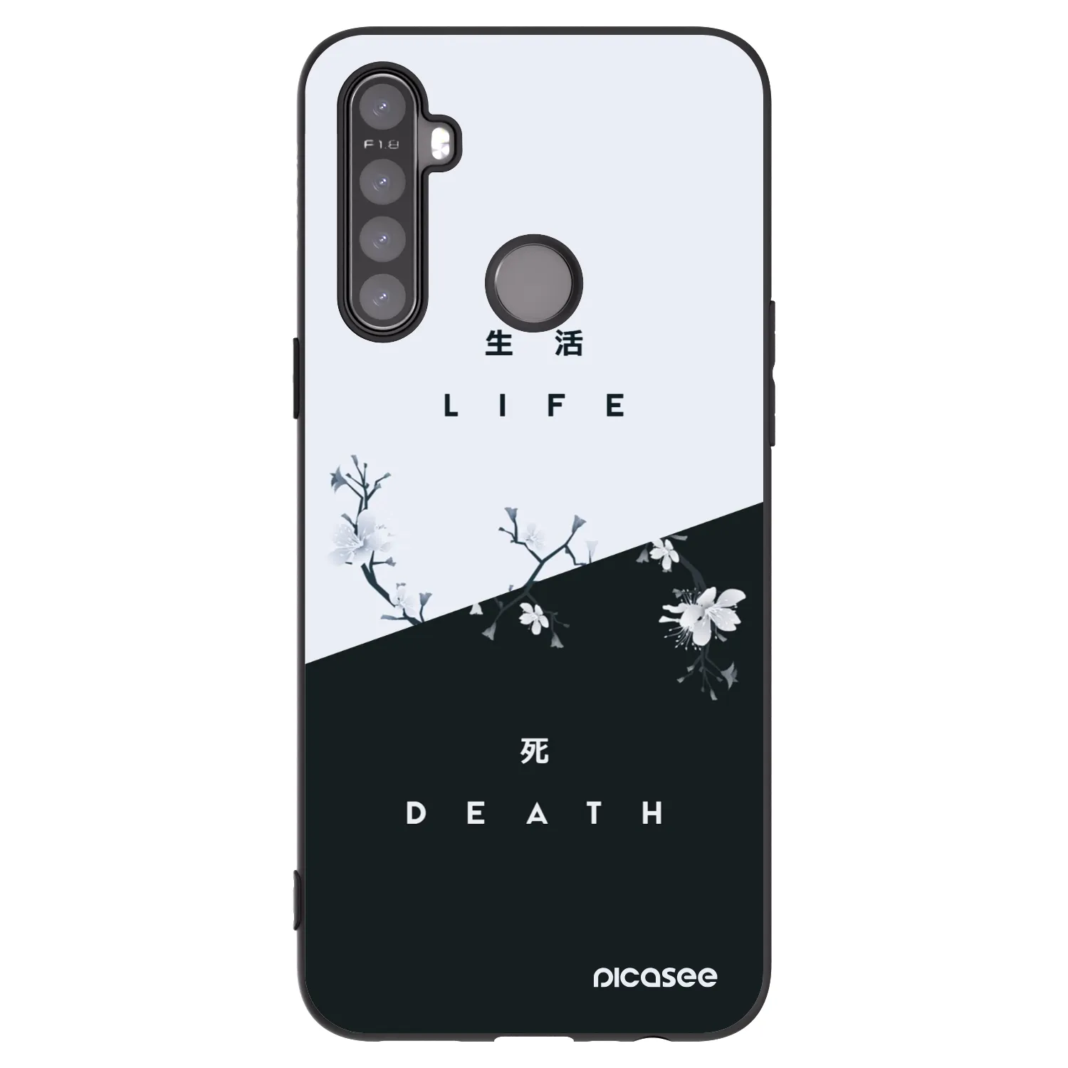 Picasee crna silikonska maskica za Realme 5 - Life - Death