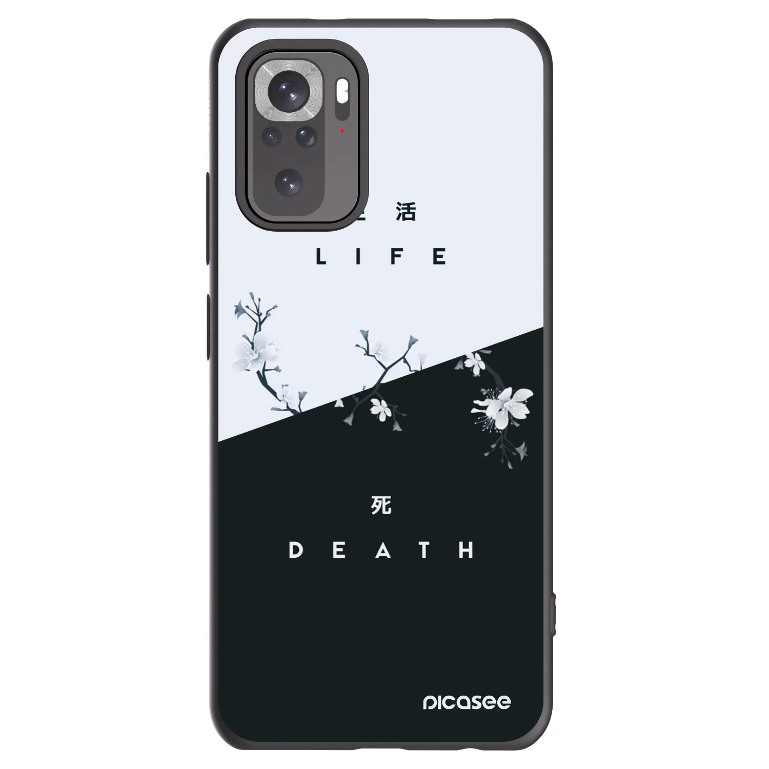 Picasee crna silikonska maskica za Xiaomi Redmi Note 10 - Life - Death