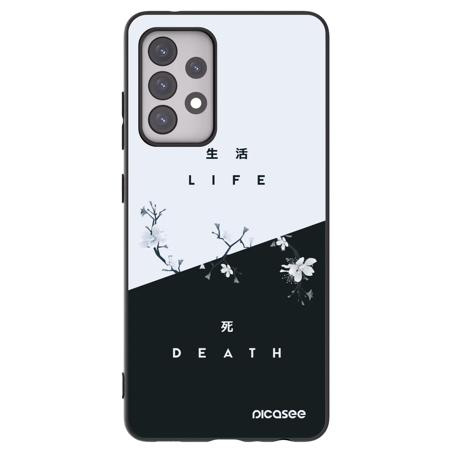 Picasee crna silikonska maskica za Samsung Galaxy A52 5G A525F - Life - Death