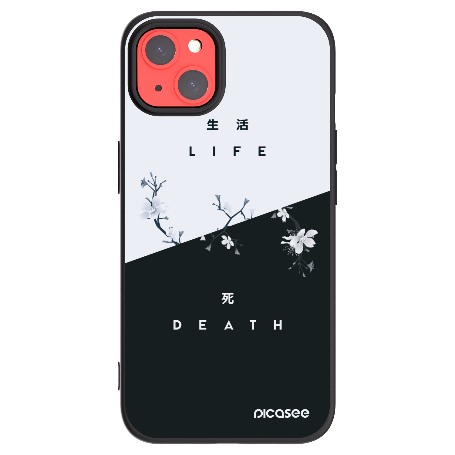 Picasee crna silikonska maskica za Apple iPhone 13 - Life - Death