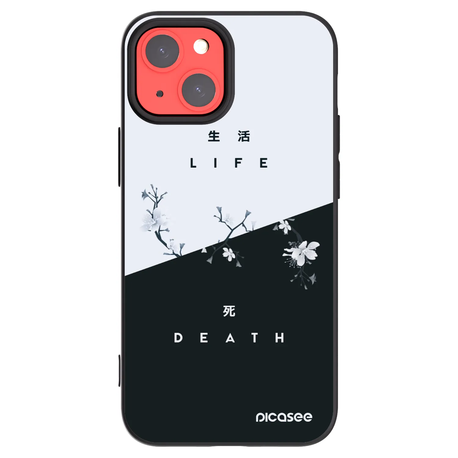 Picasee crna silikonska maskica za Apple iPhone 13 mini - Life - Death
