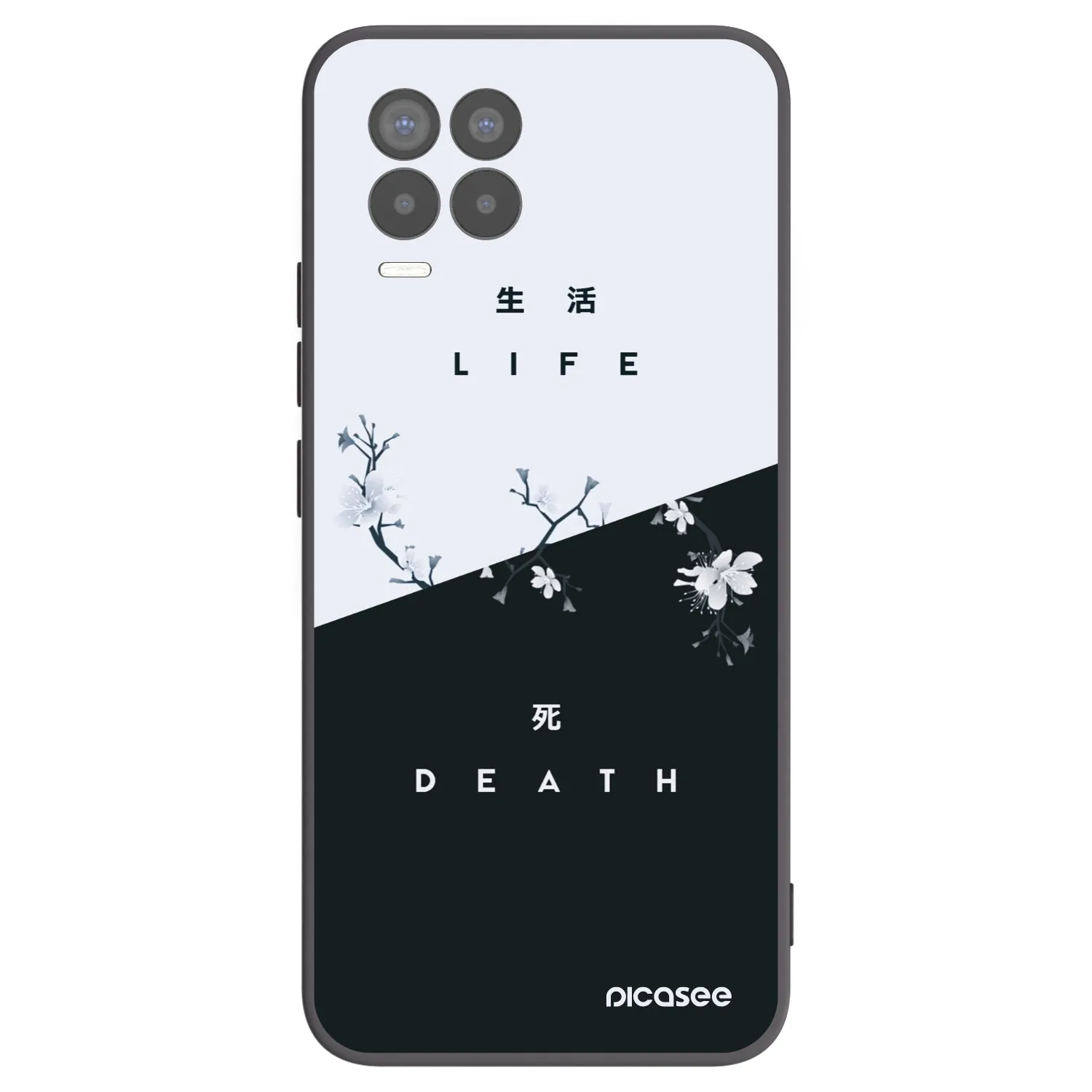 Picasee crna silikonska maskica za Realme 8 4G - Life - Death