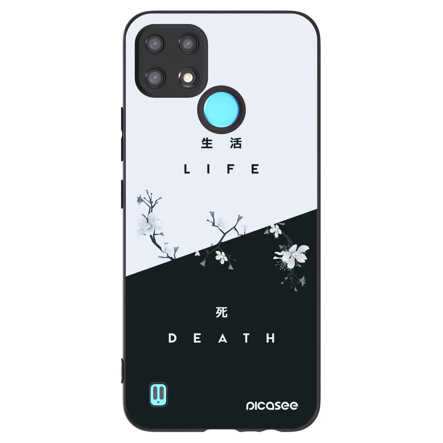 Picasee crna silikonska maskica za Realme C21 - Life - Death