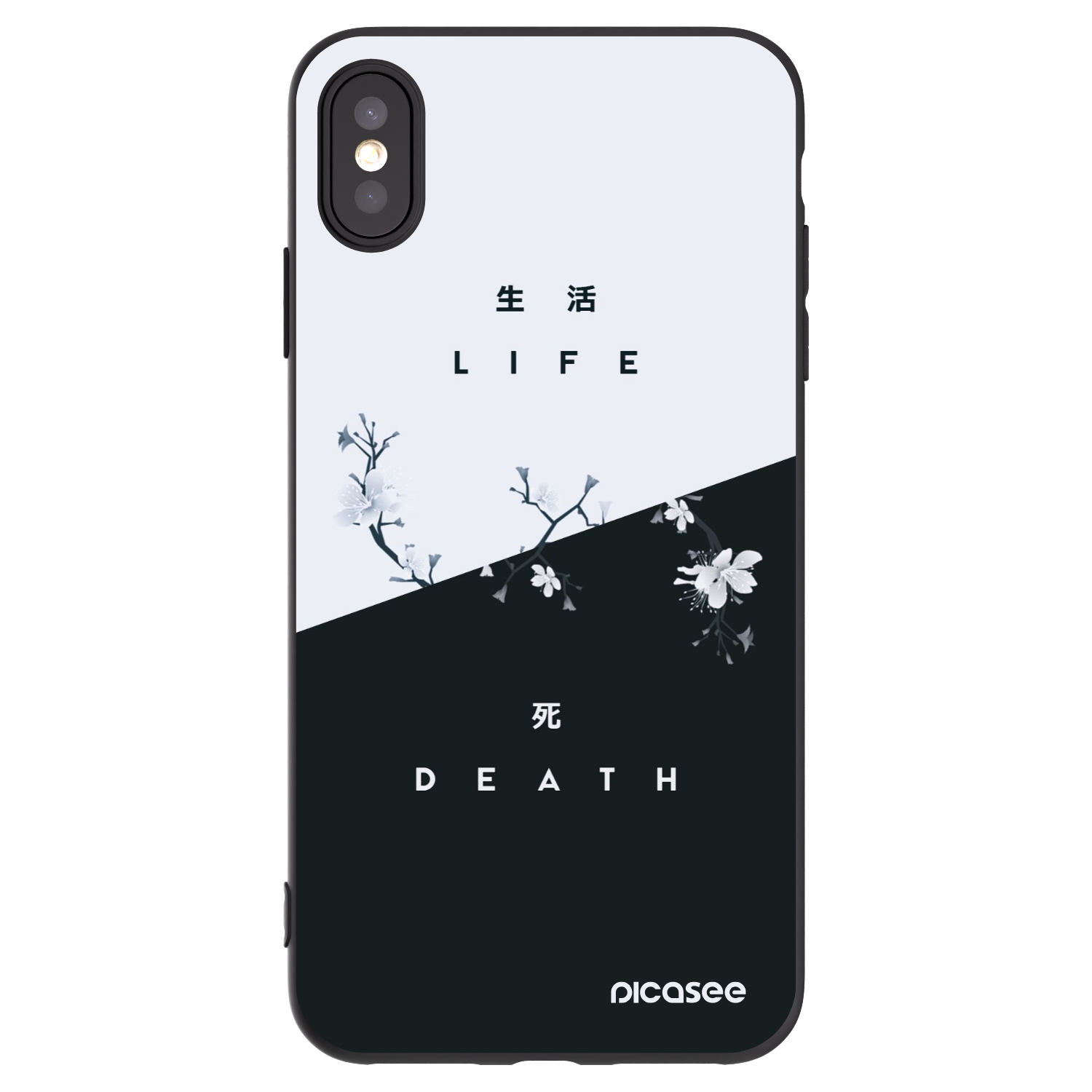Picasee crna silikonska maskica za Apple iPhone XS Max - Life - Death