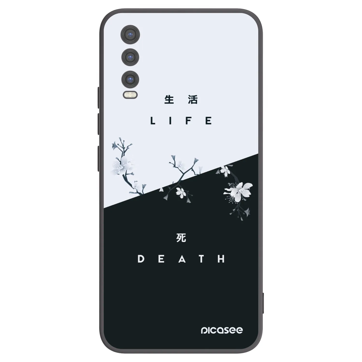 Picasee crna silikonska maskica za Vivo Y20s - Life - Death