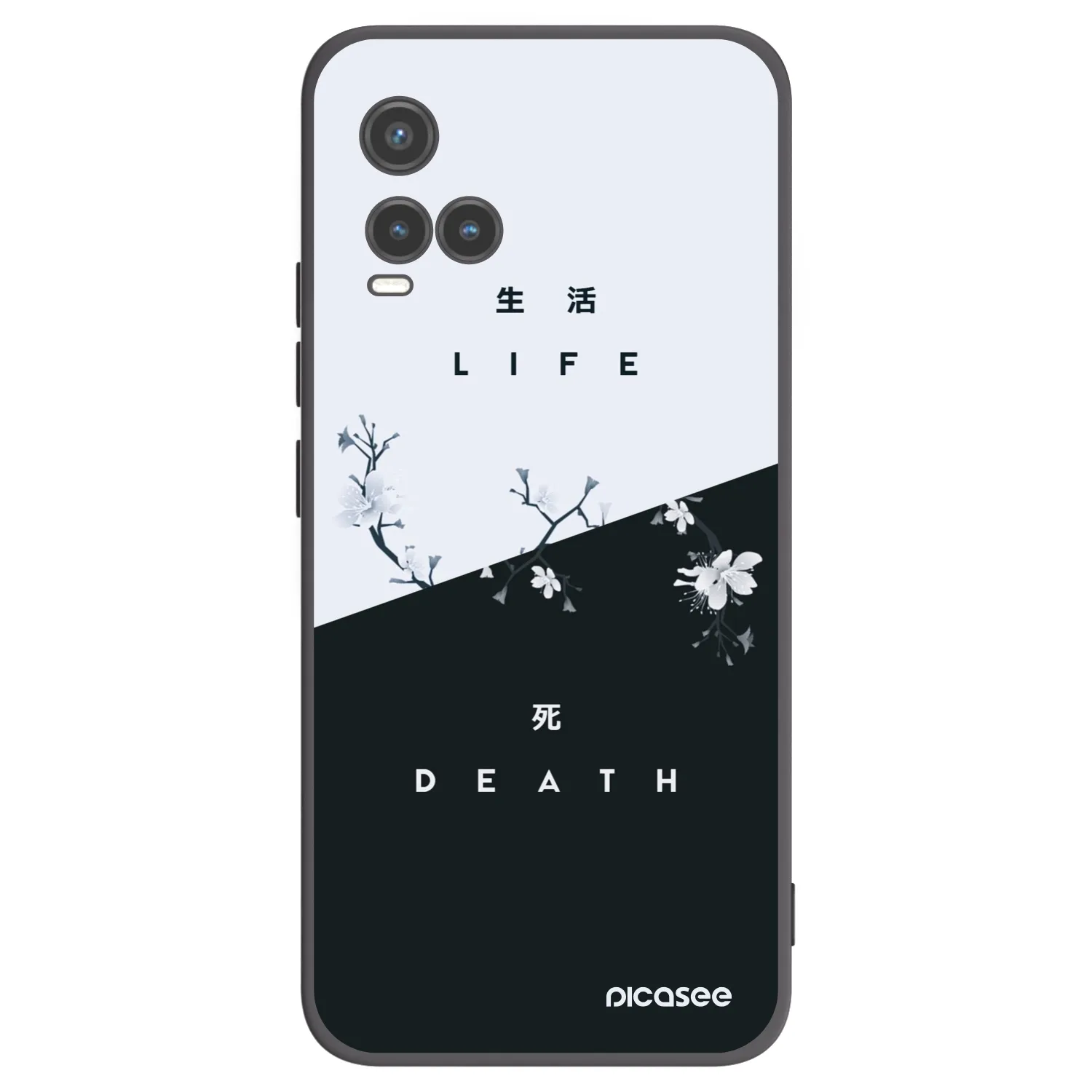 Picasee crna silikonska maskica za Vivo Y33s - Life - Death