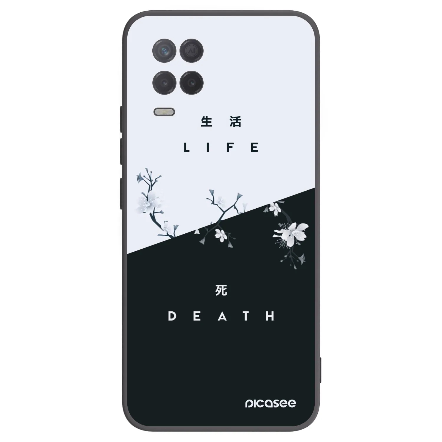 Picasee crna silikonska maskica za Realme 8 5G - Life - Death