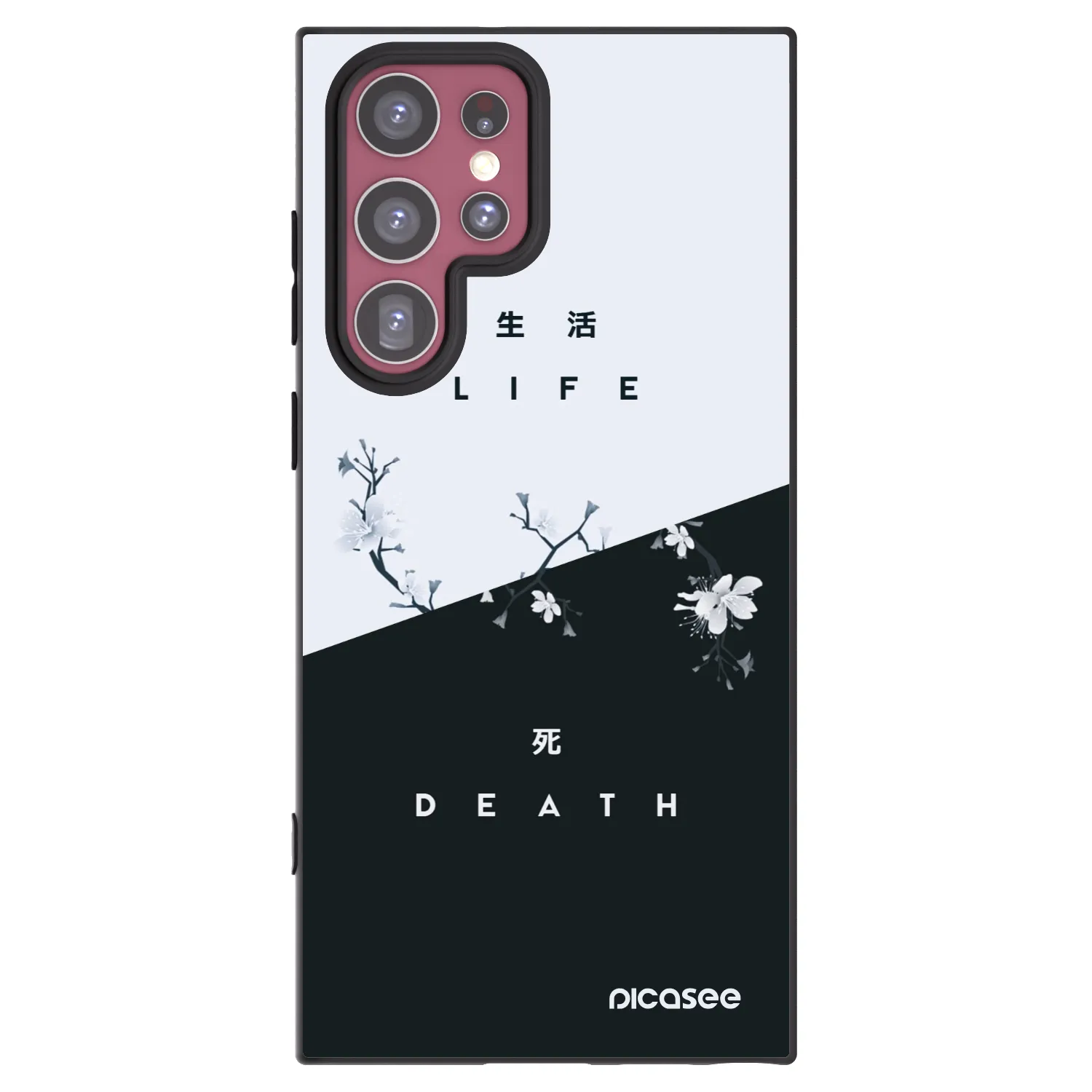 Picasee crna silikonska maskica za Samsung Galaxy S22 Ultra 5G - Life - Death