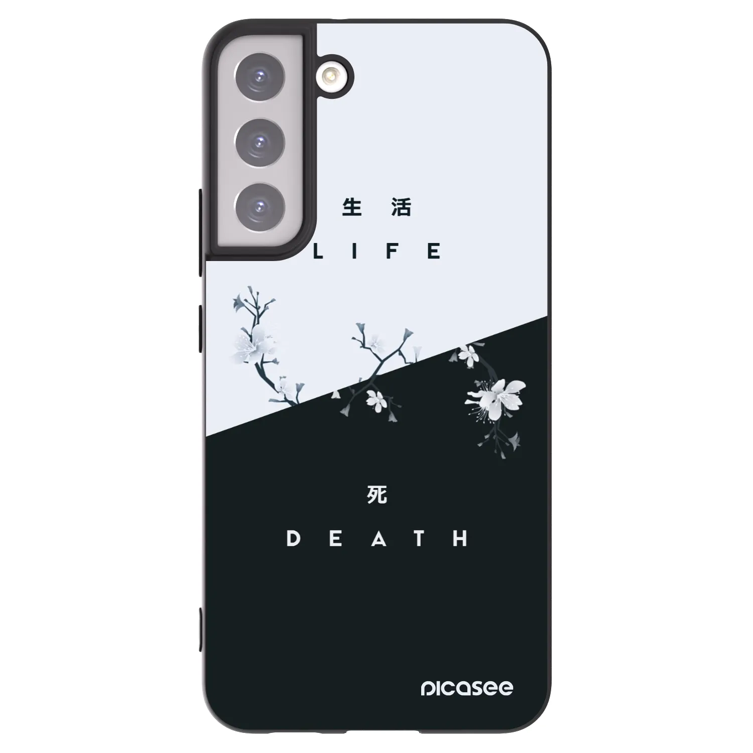 Picasee crna silikonska maskica za Samsung Galaxy S22+ 5G - Life - Death