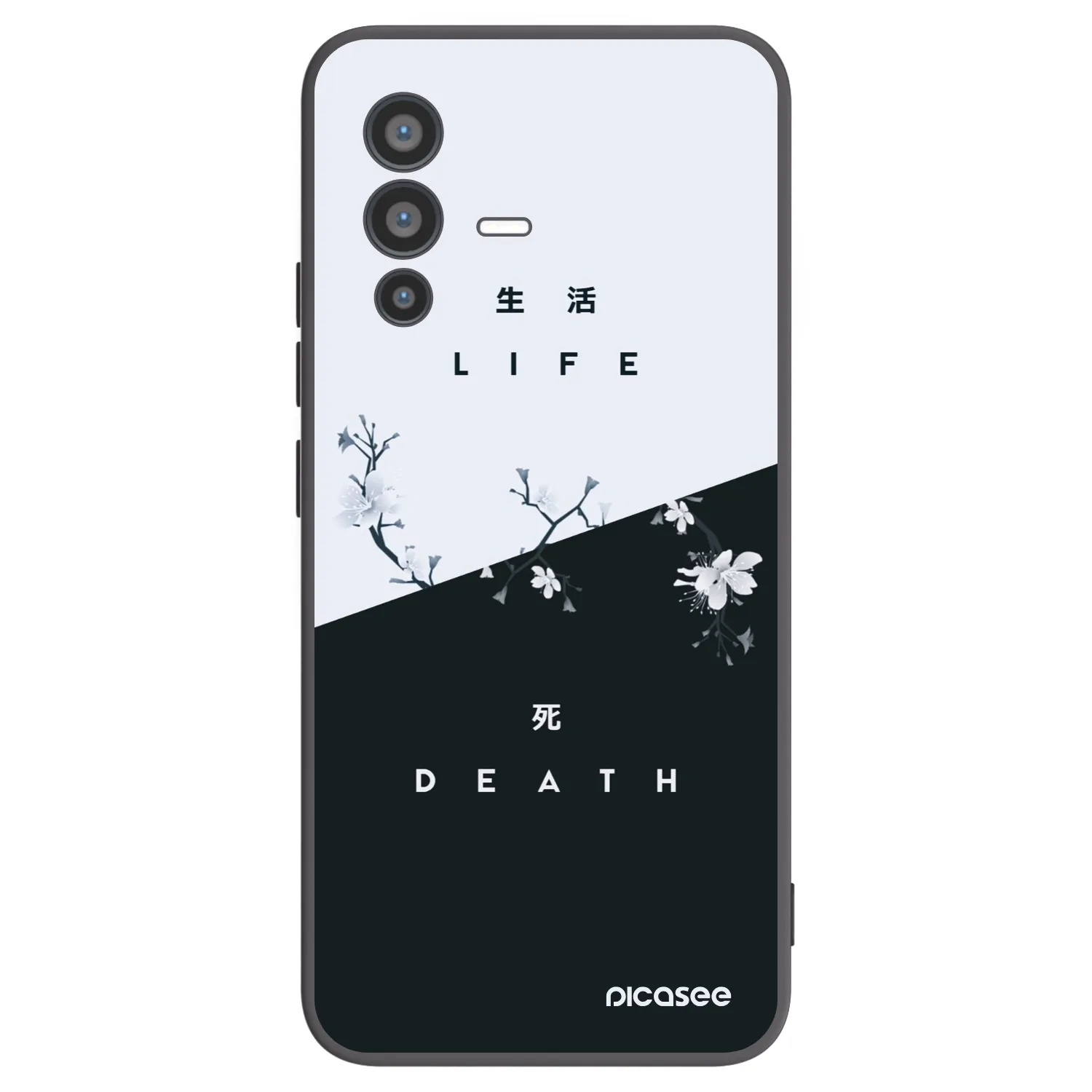 Picasee crna silikonska maskica za Vivo V23 5G - Life - Death