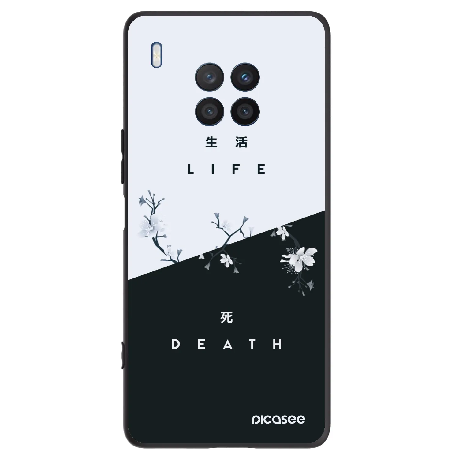 Picasee crna silikonska maskica za Honor 50 Lite - Life - Death