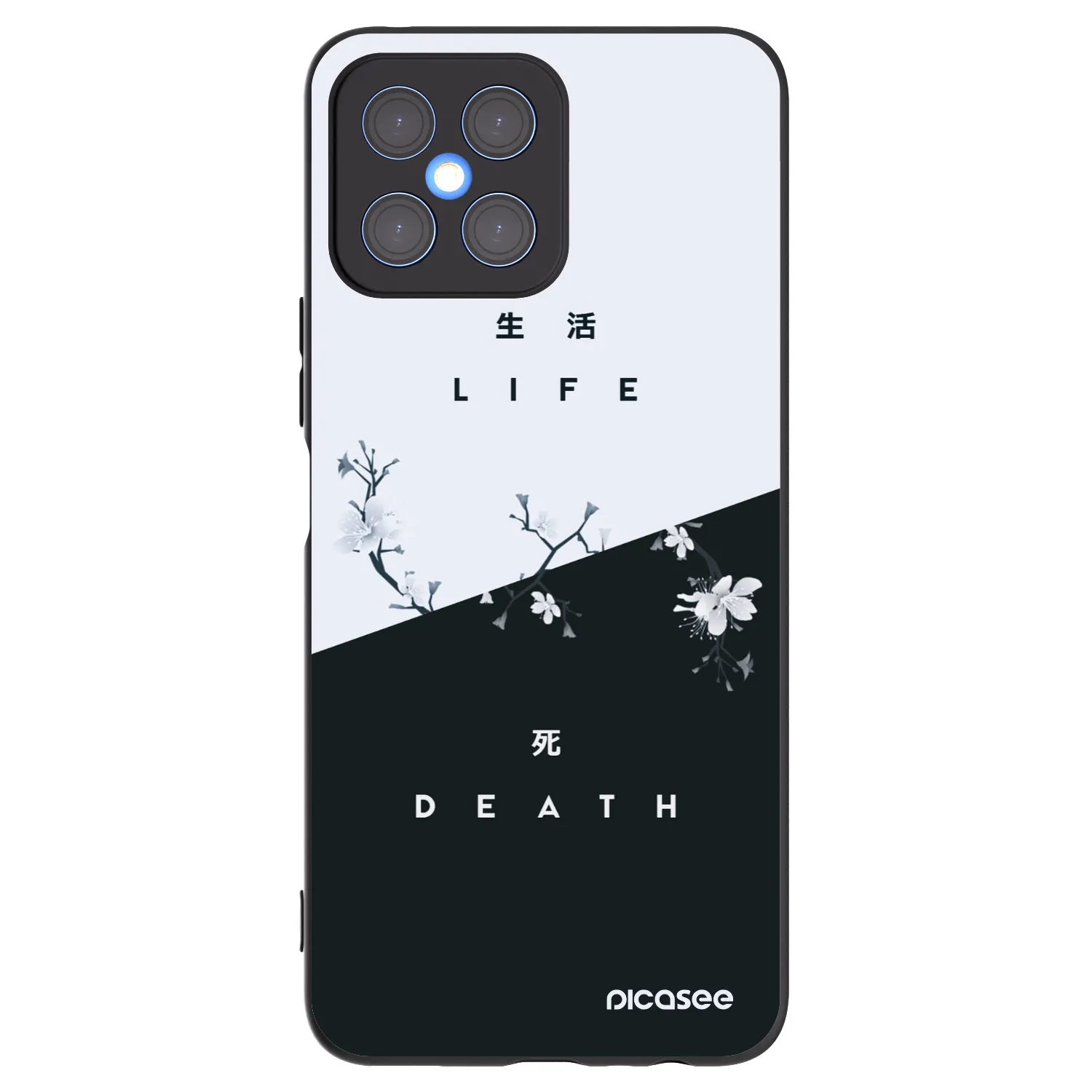 Picasee crna silikonska maskica za Honor X8 4G - Life - Death