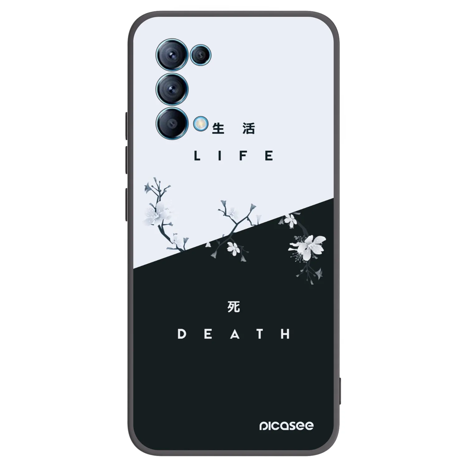 Picasee crna silikonska maskica za OPPO Reno 5 5G - Life - Death