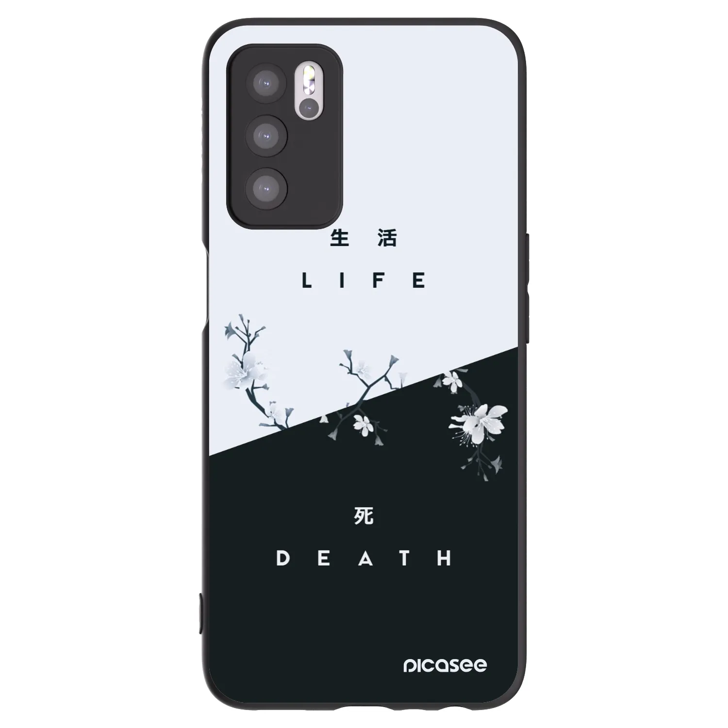 Picasee crna silikonska maskica za OPPO A16s - Life - Death