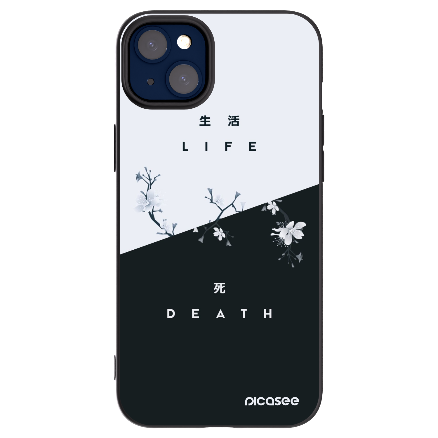 Picasee crna silikonska maskica za Apple iPhone 14 Plus - Life - Death