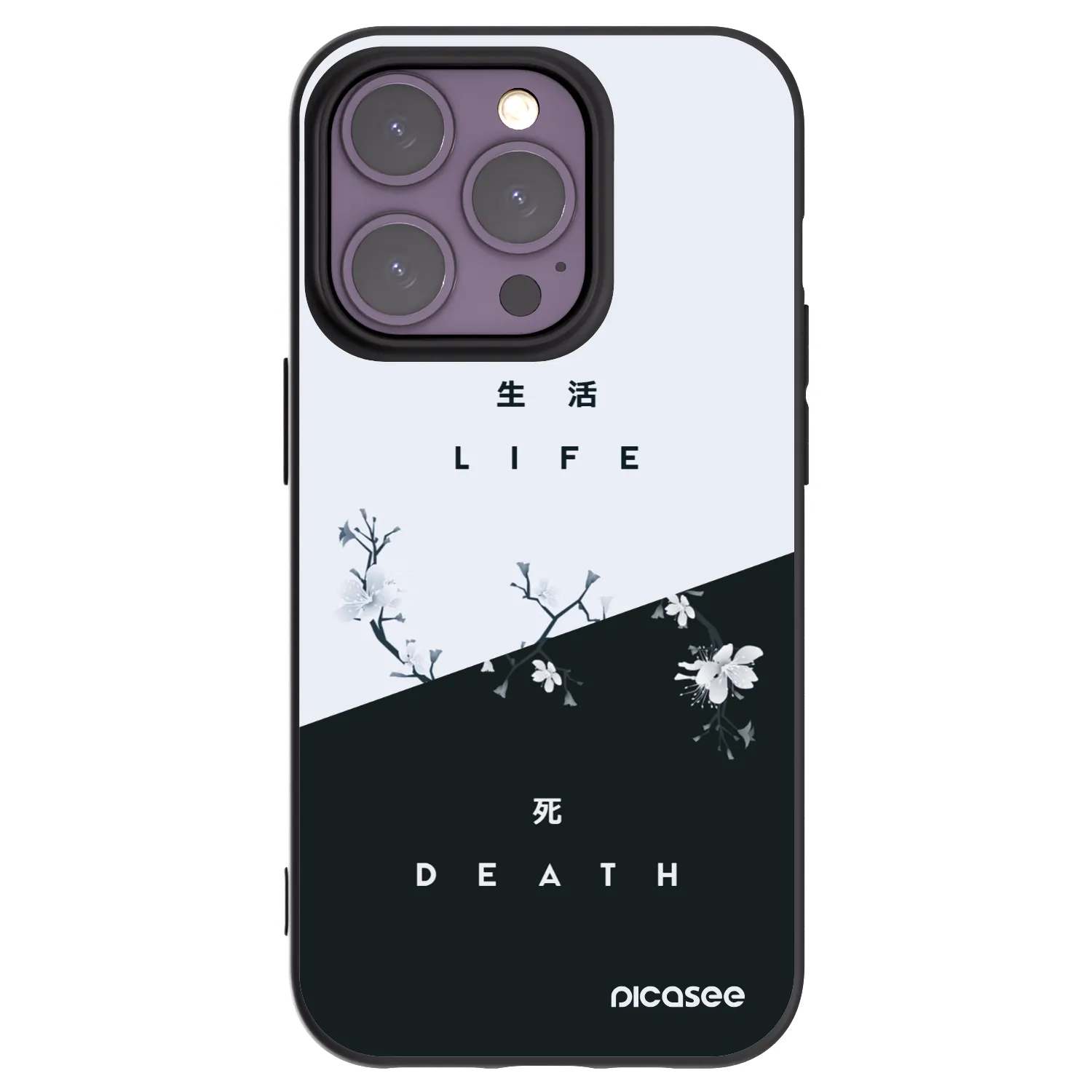 Picasee crna silikonska maskica za Apple iPhone 14 Pro - Life - Death