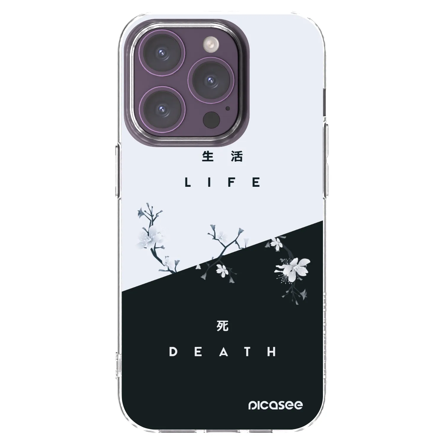 Picasee silikonska prozirna maskica za Apple iPhone 14 Pro - Life - Death