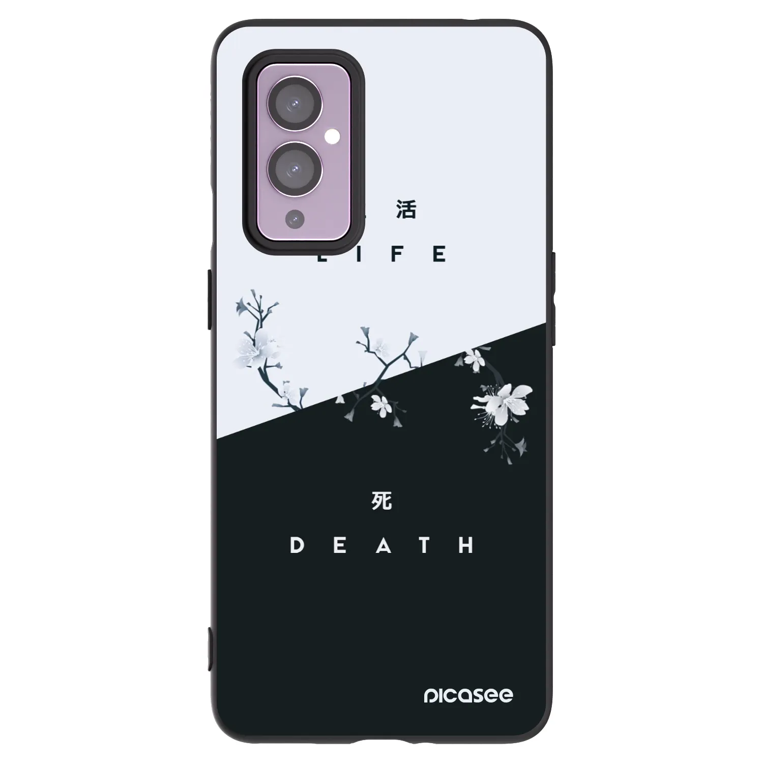 Picasee crna silikonska maskica za OnePlus 9 - Life - Death