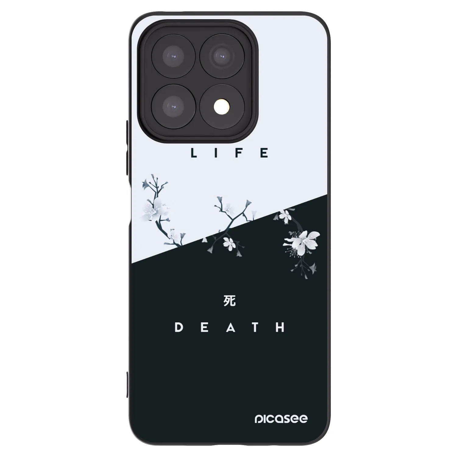 Picasee crna silikonska maskica za Honor X8a - Life - Death