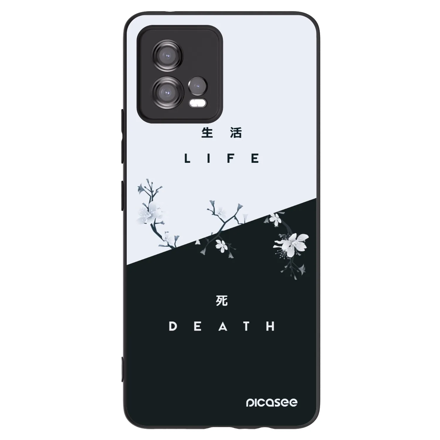 Picasee crna silikonska maskica za Motorola Moto G72 - Life - Death