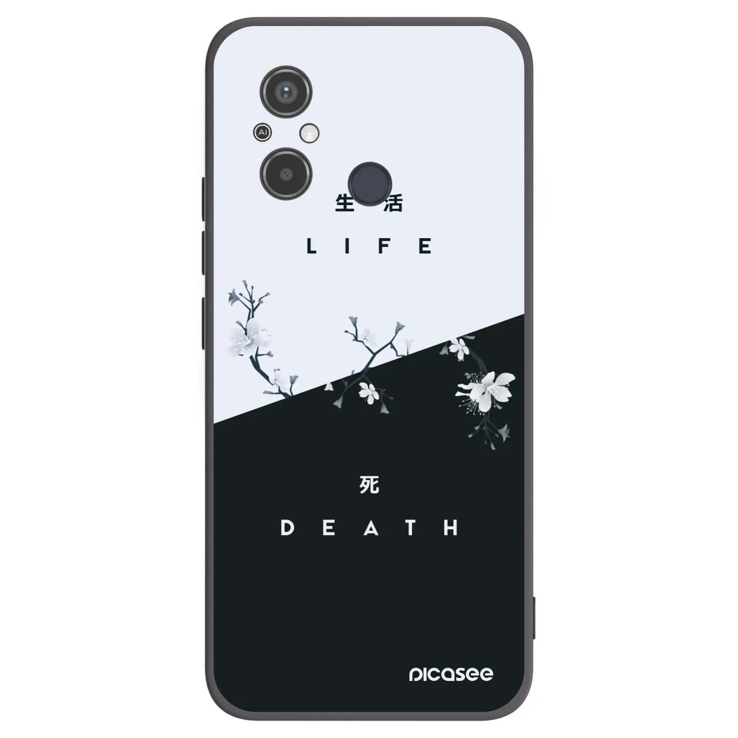 Picasee crna silikonska maskica za Xiaomi Redmi 12C - Life - Death