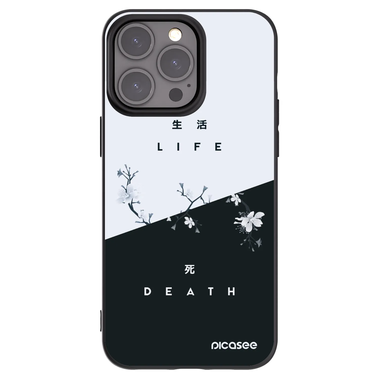 Picasee crna silikonska maskica za Apple iPhone 15 Pro Max - Life - Death