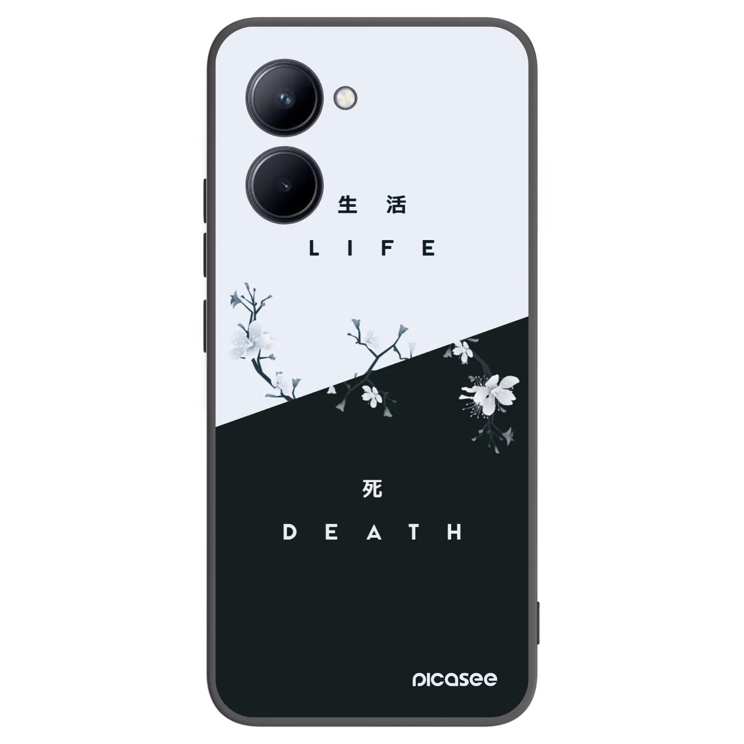 Picasee crna silikonska maskica za Realme C33 (2023) - Life - Death