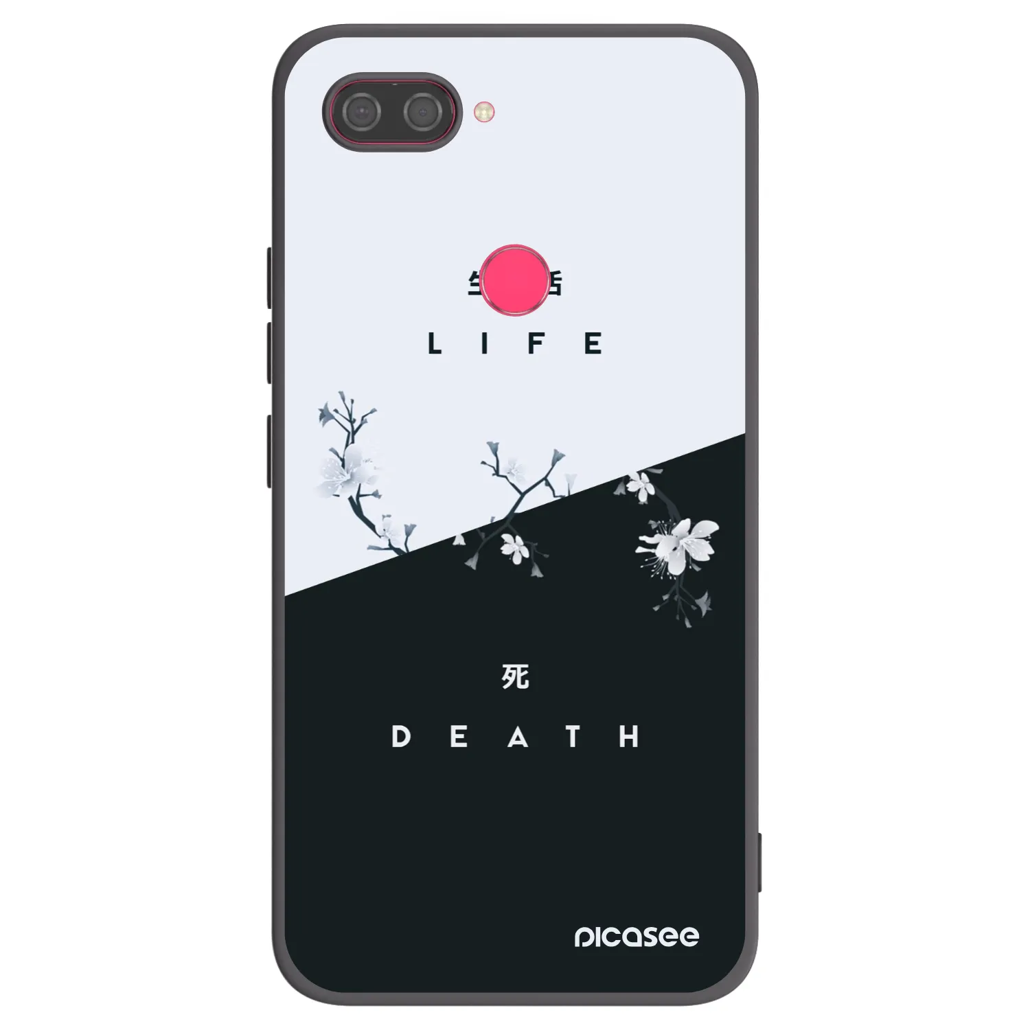 Picasee crna silikonska maskica za Xiaomi Mi 8 Lite - Life - Death