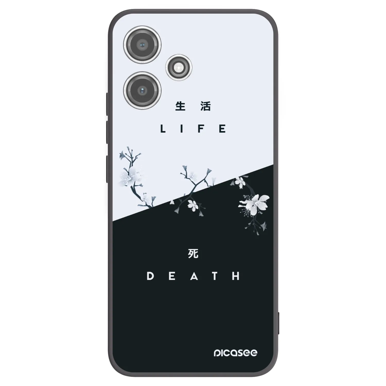 Picasee crna silikonska maskica za Xiaomi Redmi 12 5G - Life - Death
