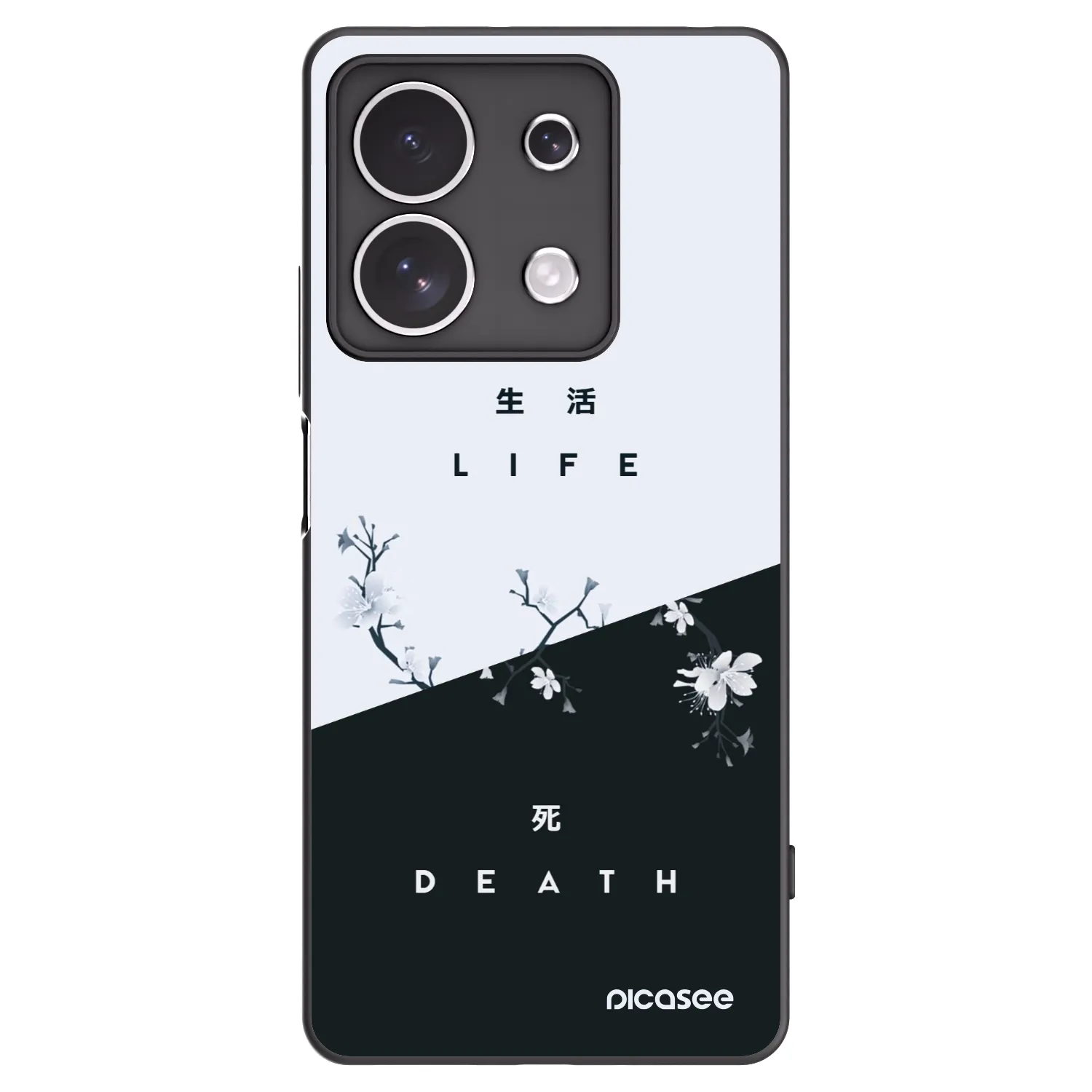 Picasee crna silikonska maskica za Xiaomi Redmi Note 13 4G - Life - Death