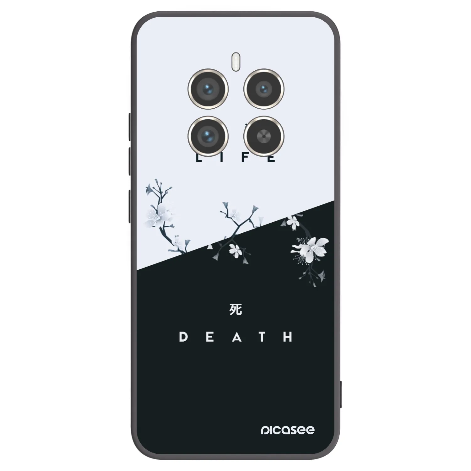 Picasee crna silikonska maskica za Realme 12 Pro 5G - Life - Death