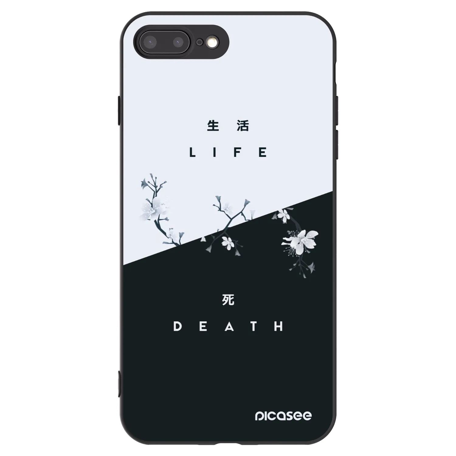 Picasee crna silikonska maskica za Apple iPhone 8 Plus - Life - Death