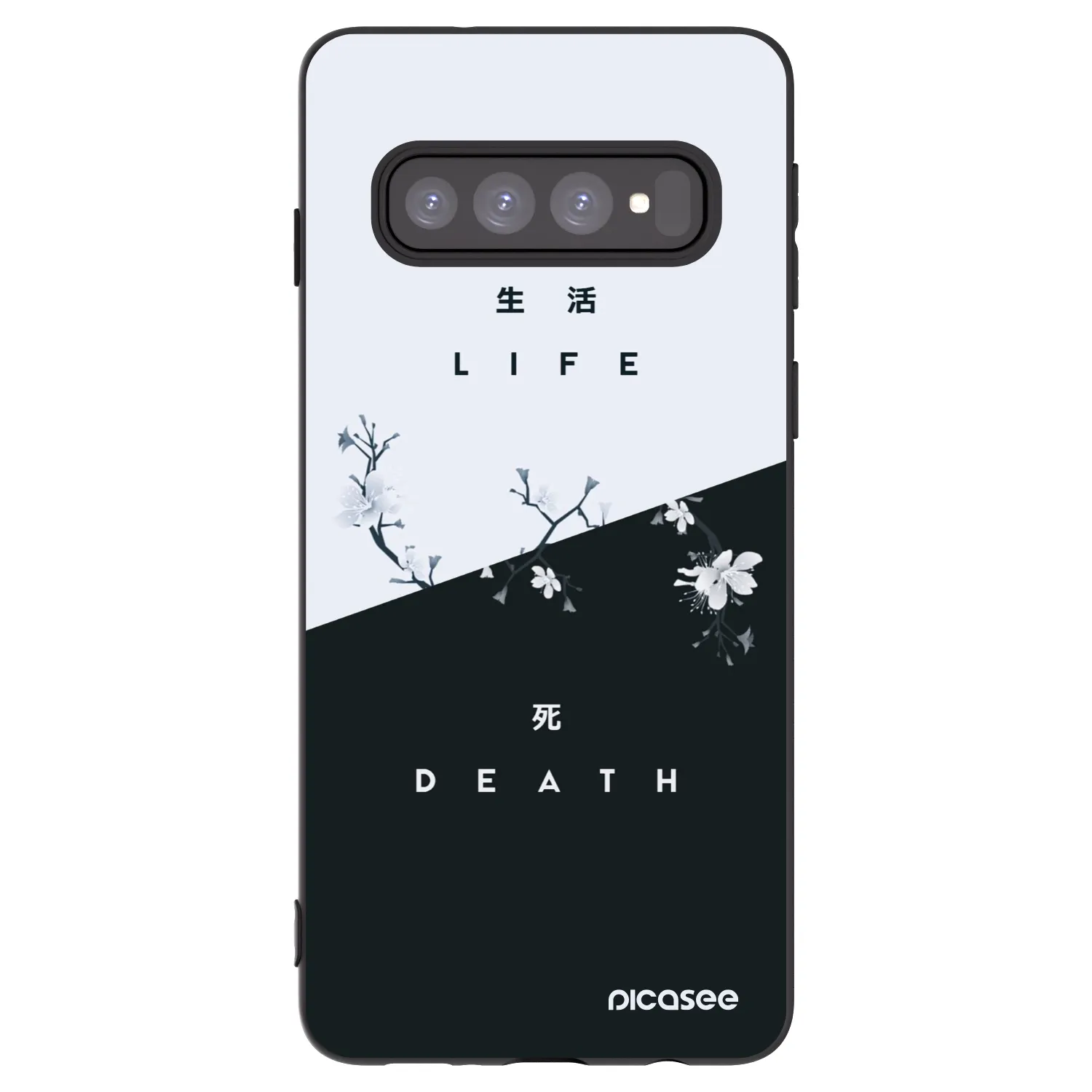 Picasee crna silikonska maskica za Samsung Galaxy S10 G973 - Life - Death