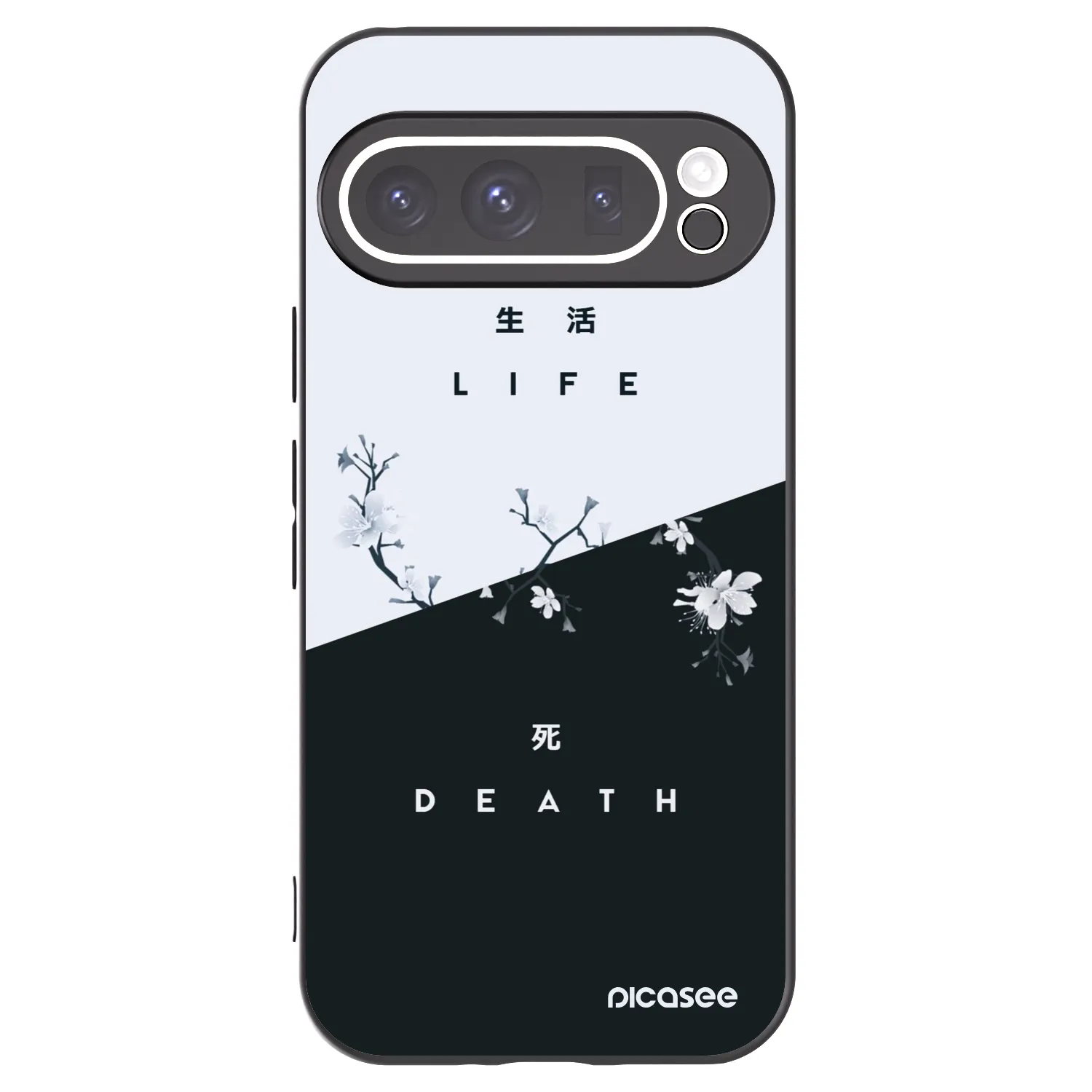 Picasee crna silikonska maskica za Google Pixel 9 Pro XL - Life - Death