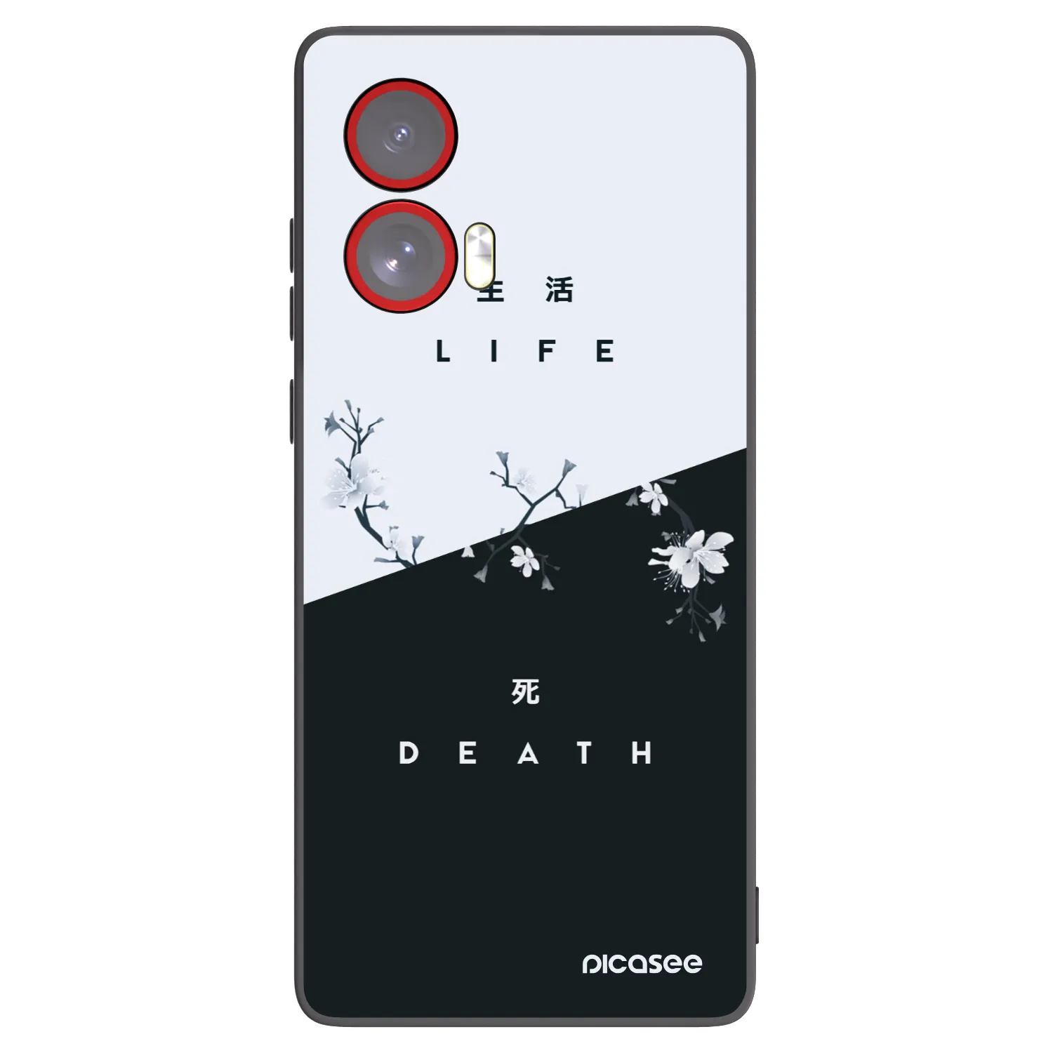 Picasee crna silikonska maskica za Motorola Edge 50 Fusion - Life - Death
