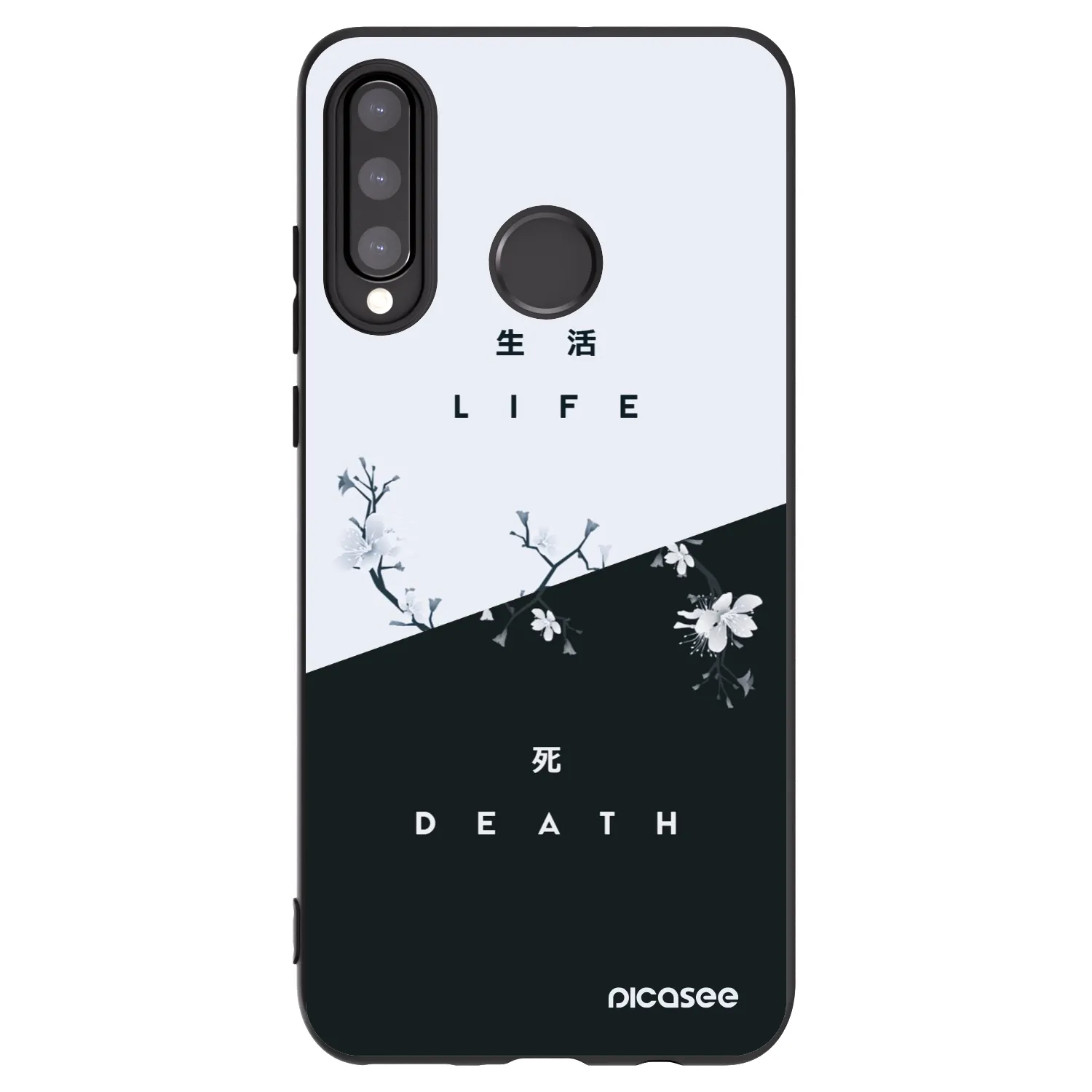 Picasee crna silikonska maskica za Huawei P30 Lite - Life - Death