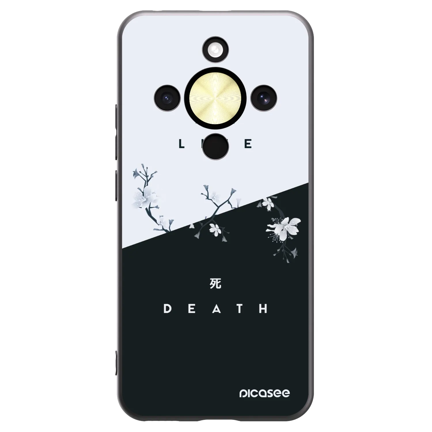 Picasee crna silikonska maskica za Honor Magic8 Lite 5G - Life - Death