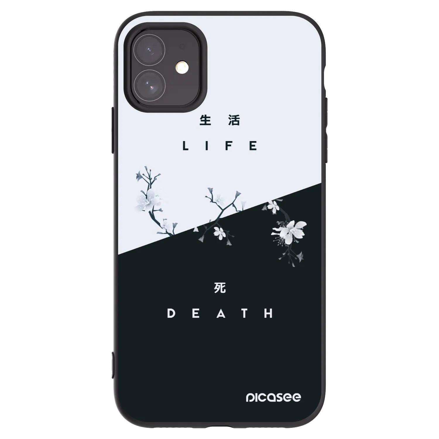 Picasee crna silikonska maskica za Apple iPhone 11 - Life - Death
