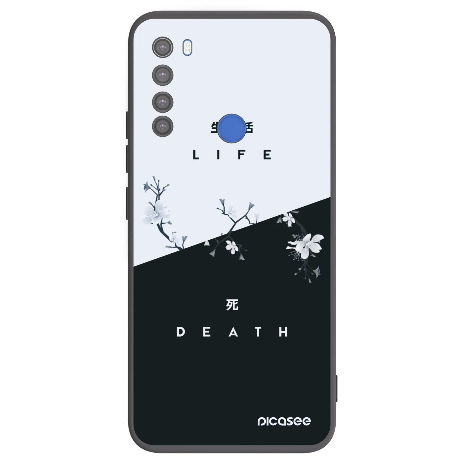 Picasee crna silikonska maskica za Xiaomi Redmi Note 8T - Life - Death