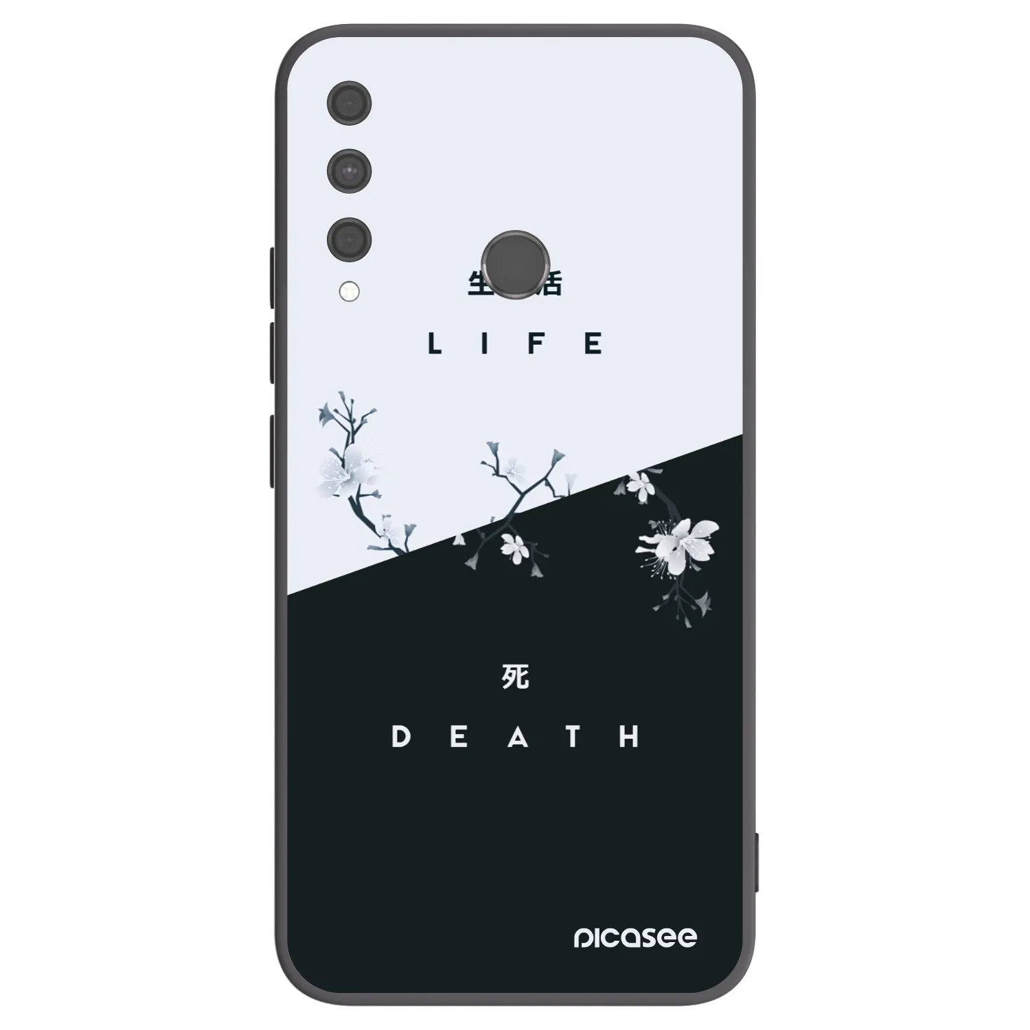 Picasee crna silikonska maskica za Huawei P40 Lite E - Life - Death