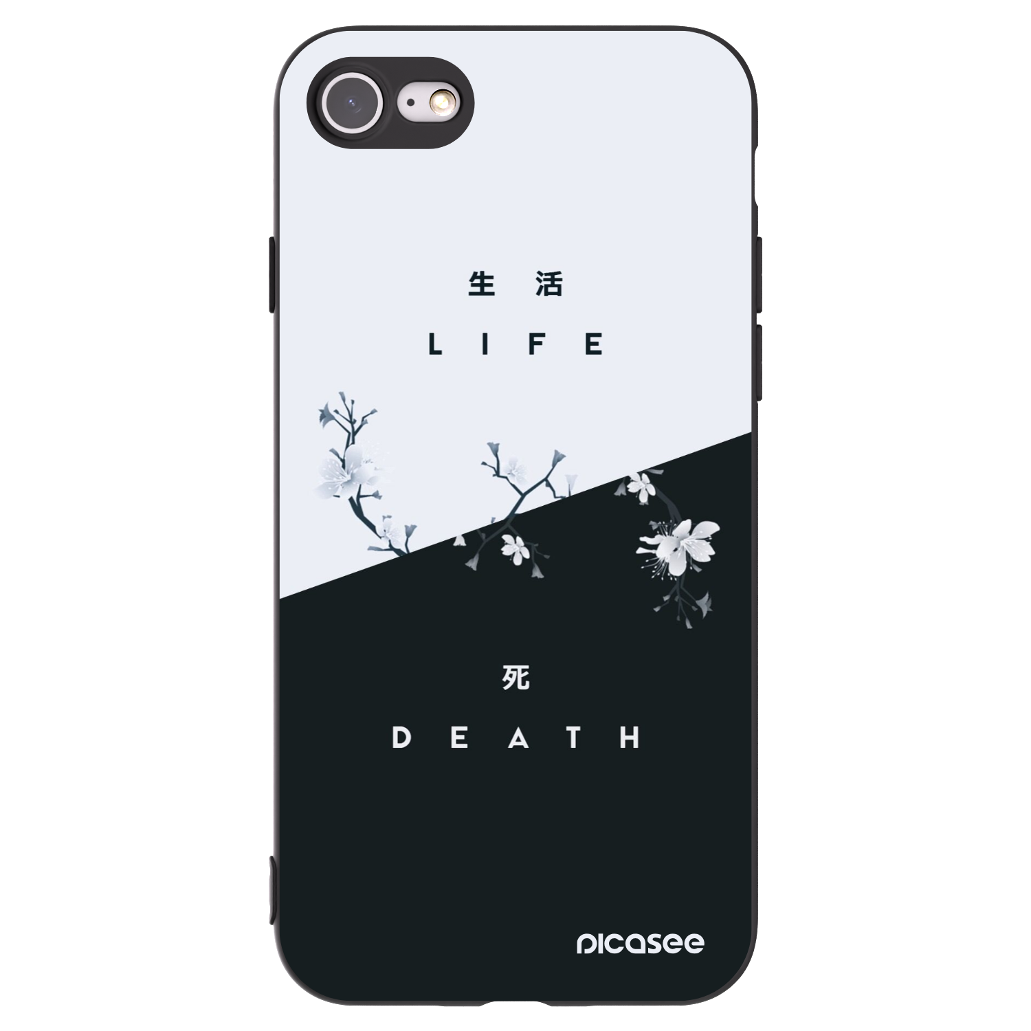 Picasee crna silikonska maskica za Apple iPhone SE 2020 - Life - Death