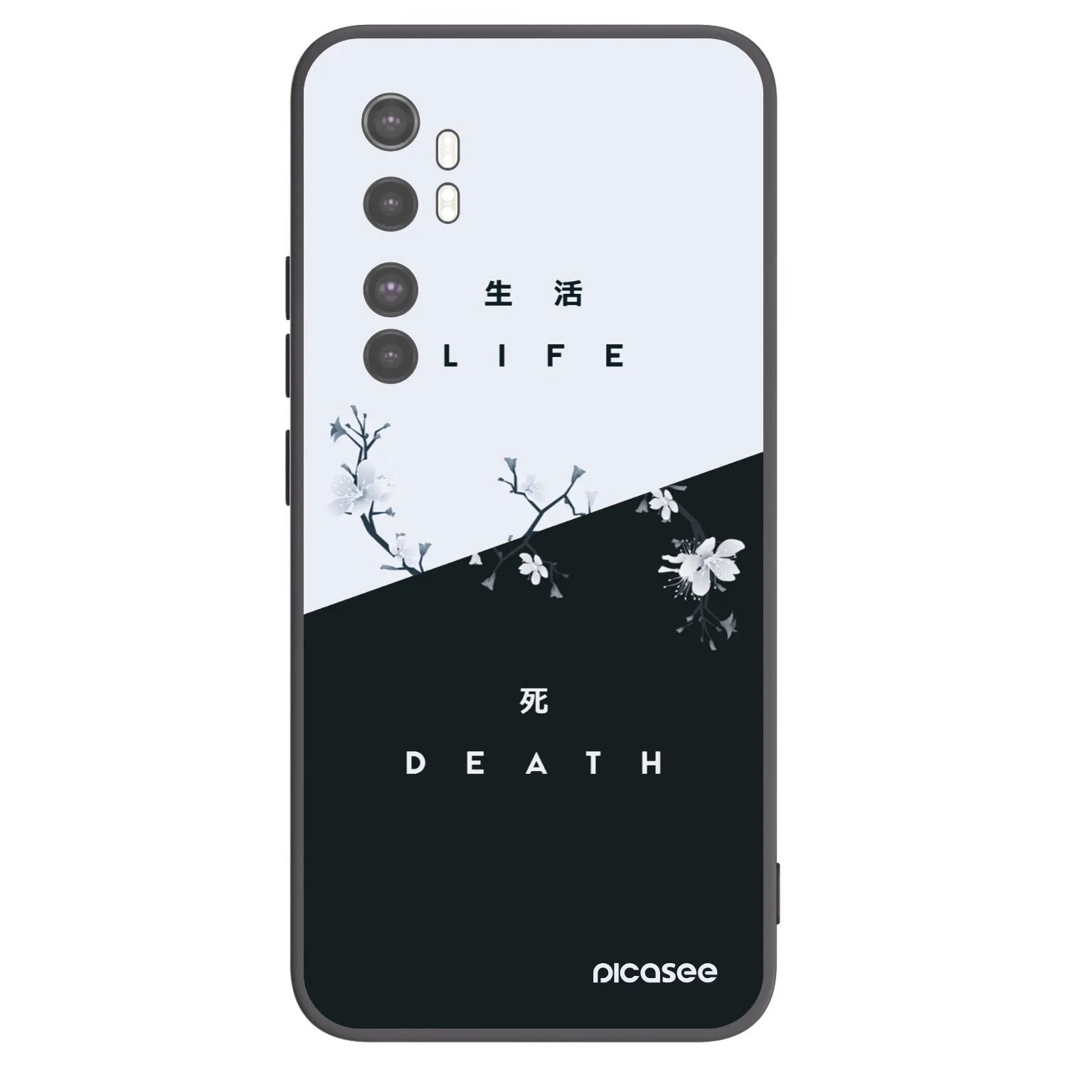 Picasee crna silikonska maskica za Xiaomi Mi Note 10 Lite - Life - Death