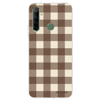 Picasee silikonska prozirna maskica za Realme 6i - Brown grid