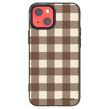 Picasee crna silikonska maskica za Apple iPhone 13 mini - Brown grid