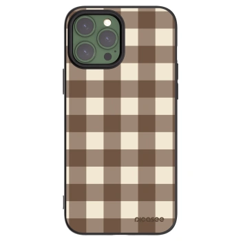 Picasee crna silikonska maskica za Apple iPhone 13 Pro Max - Brown grid