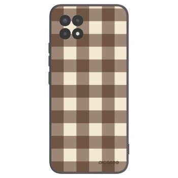 Picasee crna silikonska maskica za Realme 8i - Brown grid