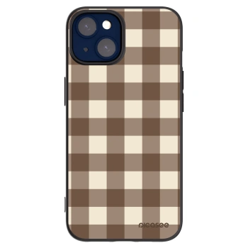 Picasee crna silikonska maskica za Apple iPhone 14 - Brown grid